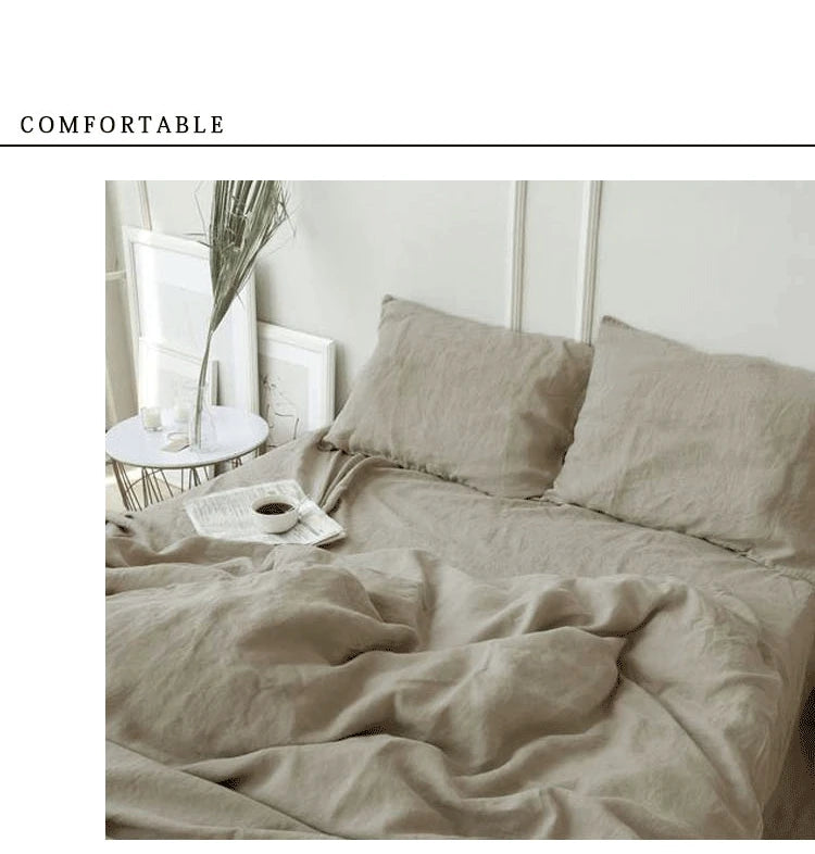Natural Washed Linen Bed Sheets