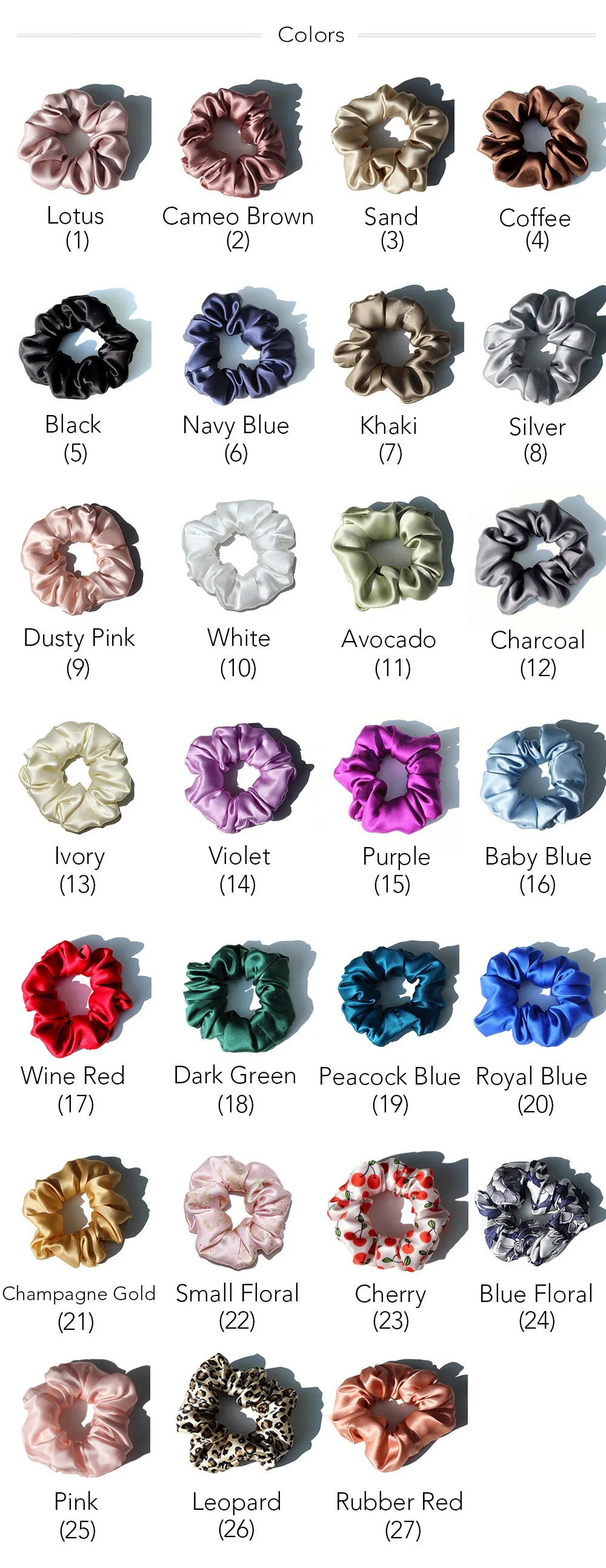 100% Pure Mulberry Silk Scrunchie
