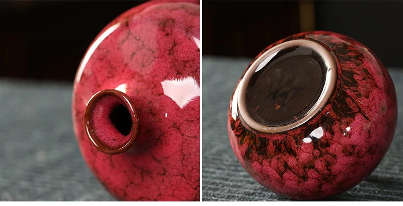 Glazed Ceramic Stem Vase - Purple