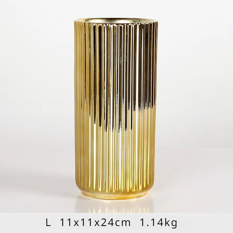 Old Hollywood Gold Vase