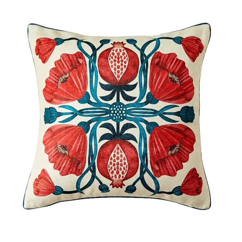 Bonatical Bloom Dusty Rose Velvet Patterned Cushion