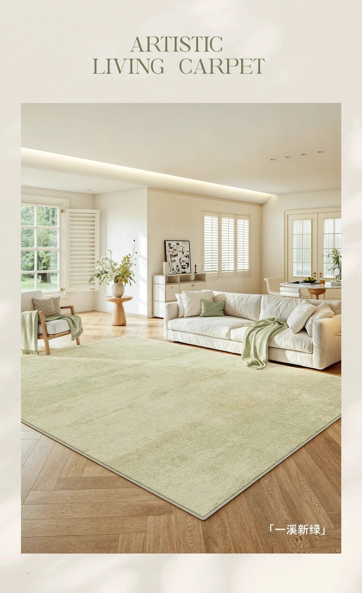 Olive rug with border