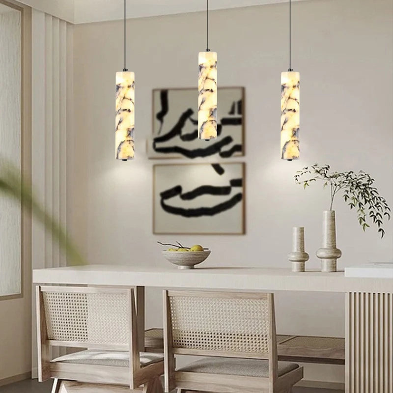 Cylinder Marble Pendant Light