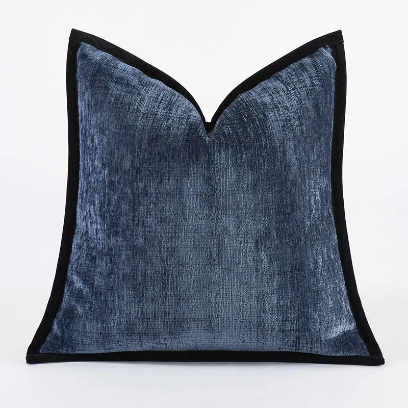 White Cushion Cover with Black Border