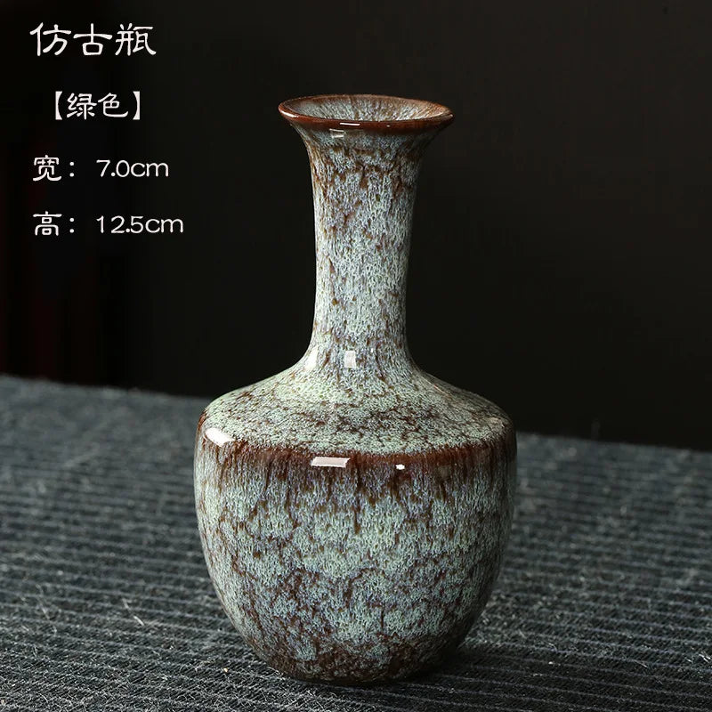 Glazed Ceramic Stem Vase - Purple