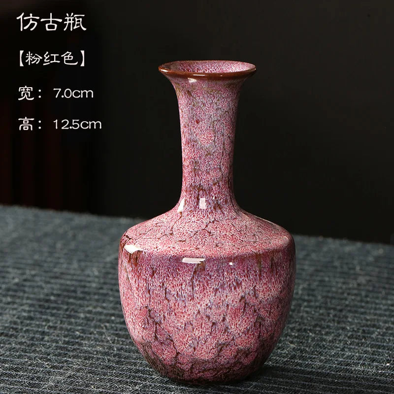 Glazed Ceramic Stem Vase - Purple