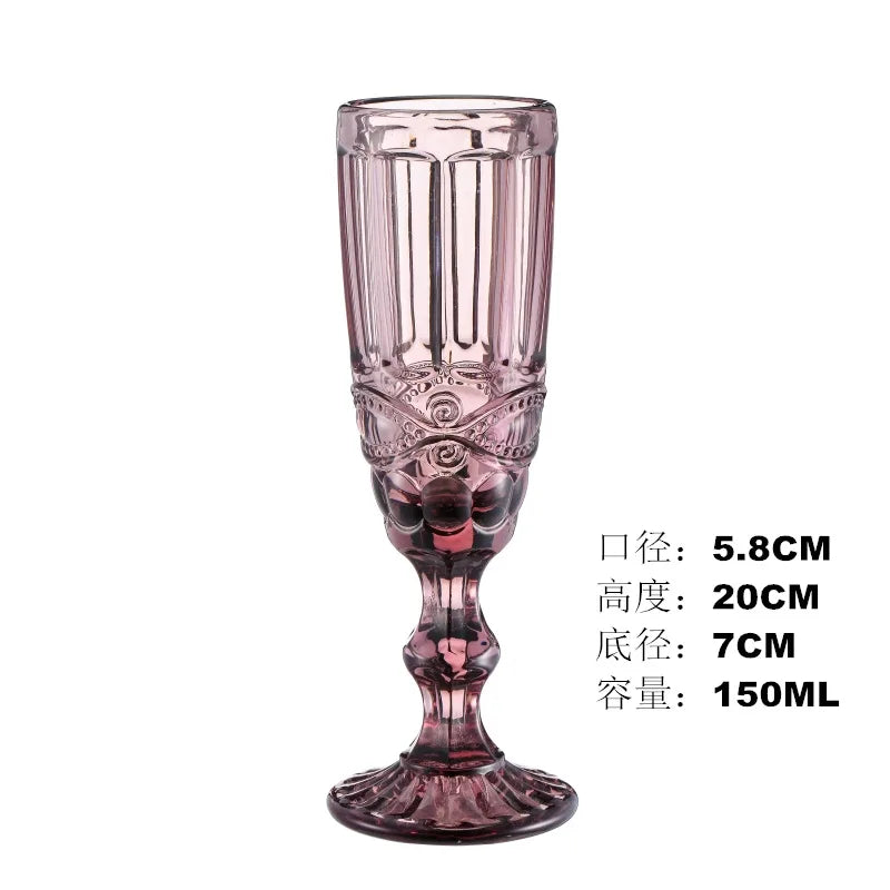 Vintage Embossed Champagne Glass
