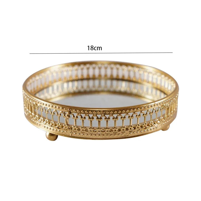 Gold Mirrored Earring Tray