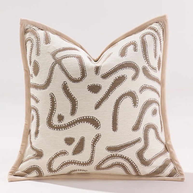 White Cushion Cover with Black Border