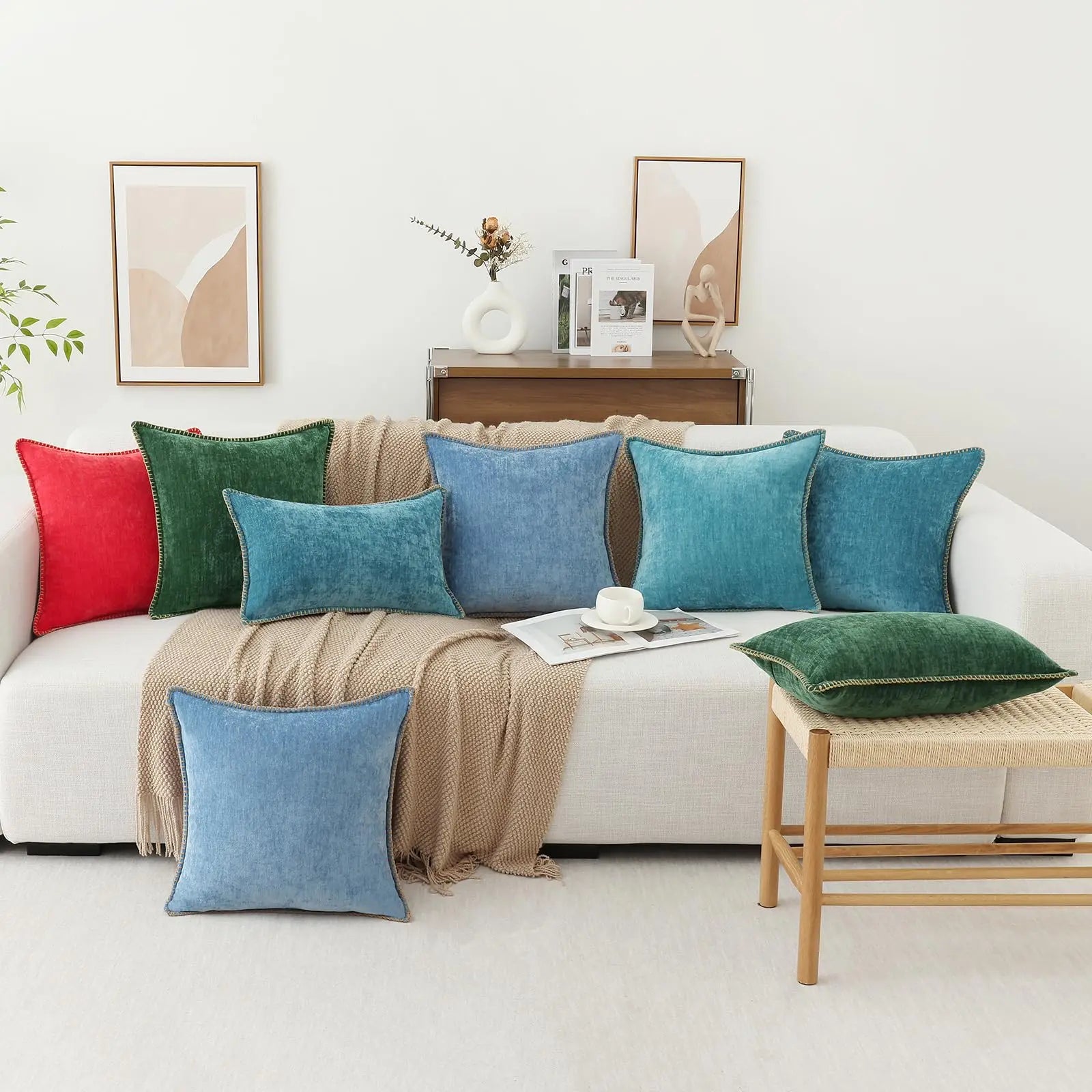 Chenille Soft Throw Cushion Cover