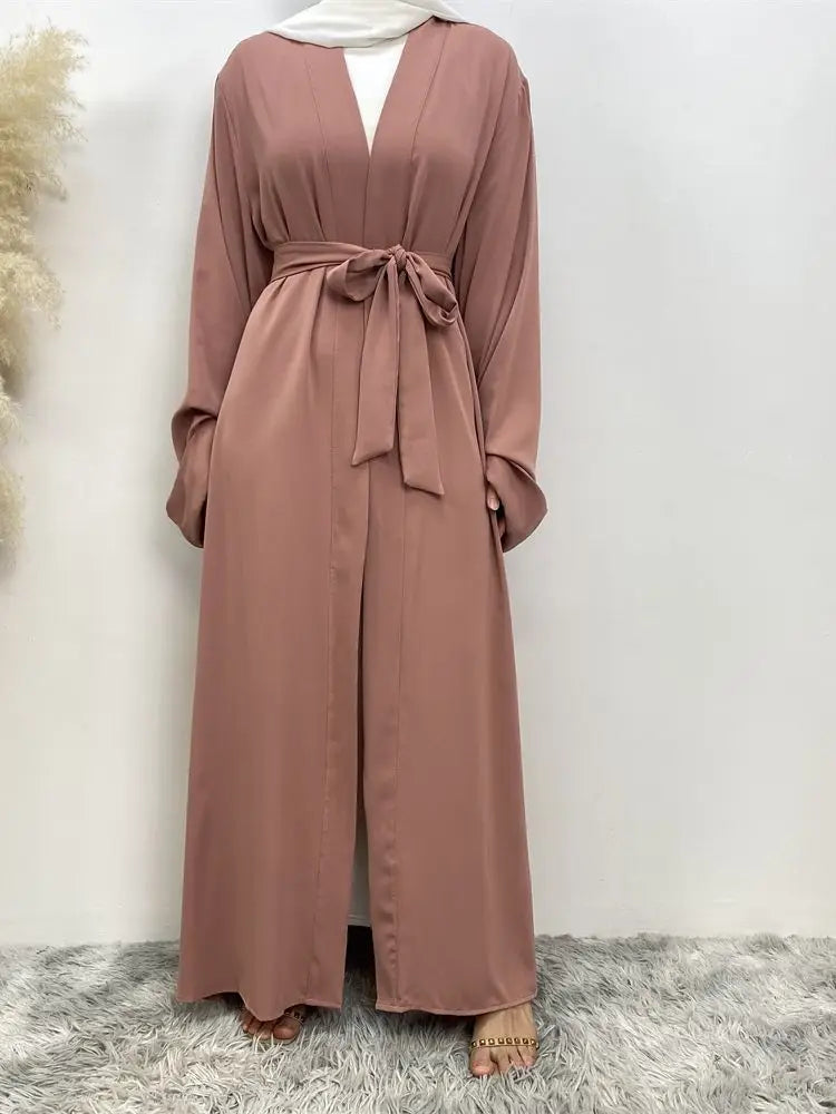 Muslim women hot sell Dubai Abaya Long headscarf dress with belt Islamic dress Abaya women's Abaya African dress