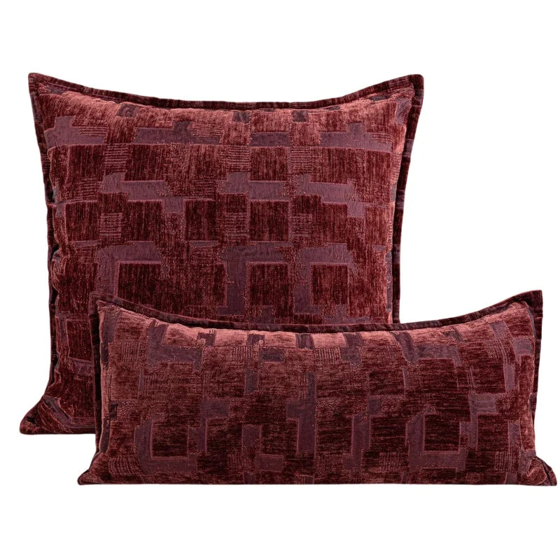 Velvet Purple Square Detail Cushion Cover