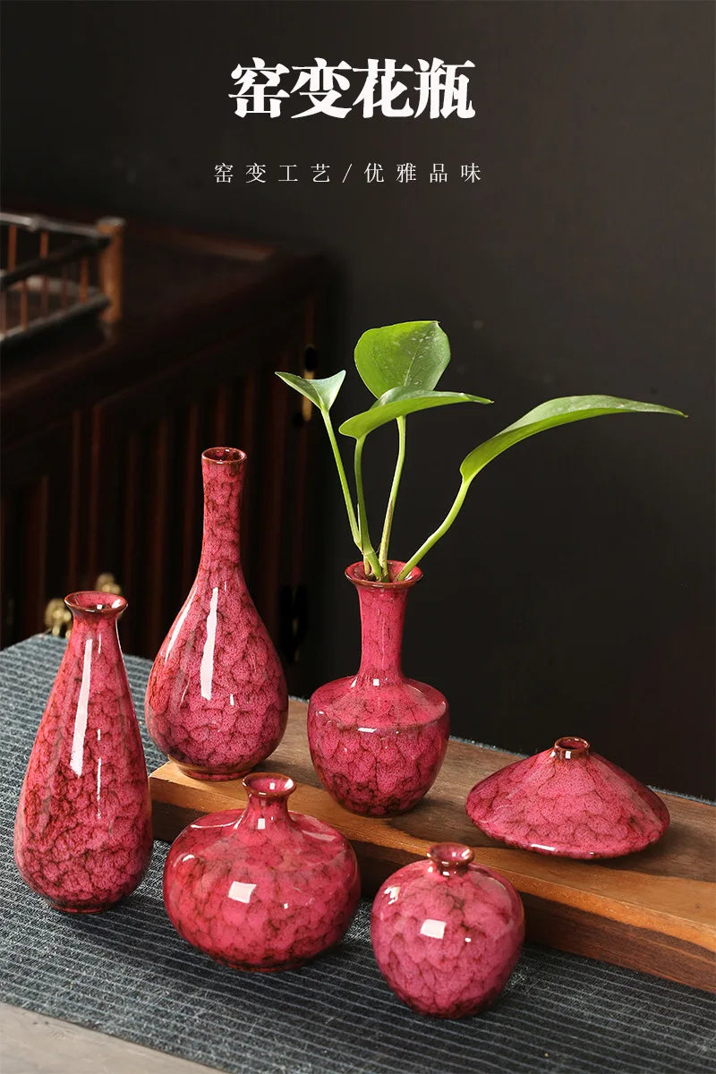 Glazed Ceramic Stem Vase - Purple