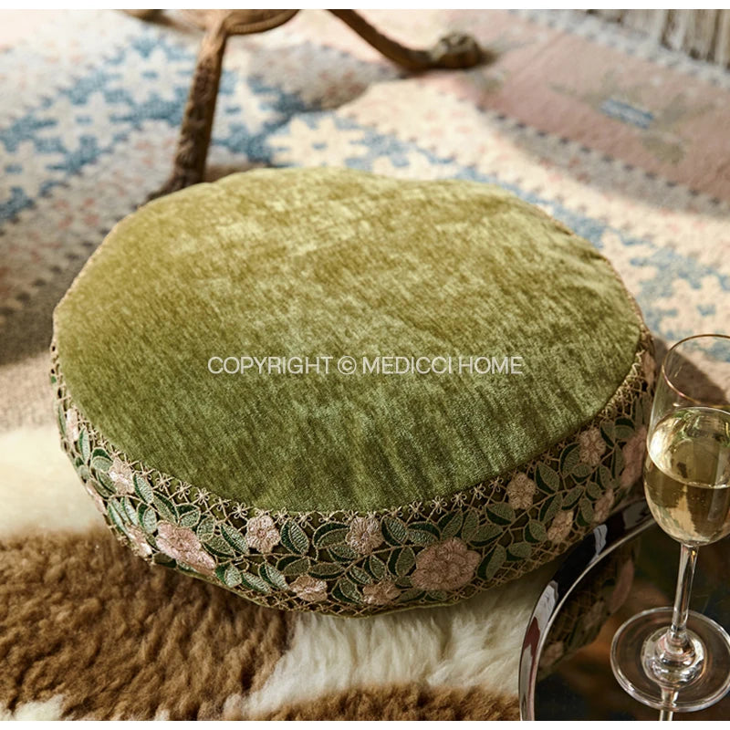 The Lady Green Velvet Cushion Cover