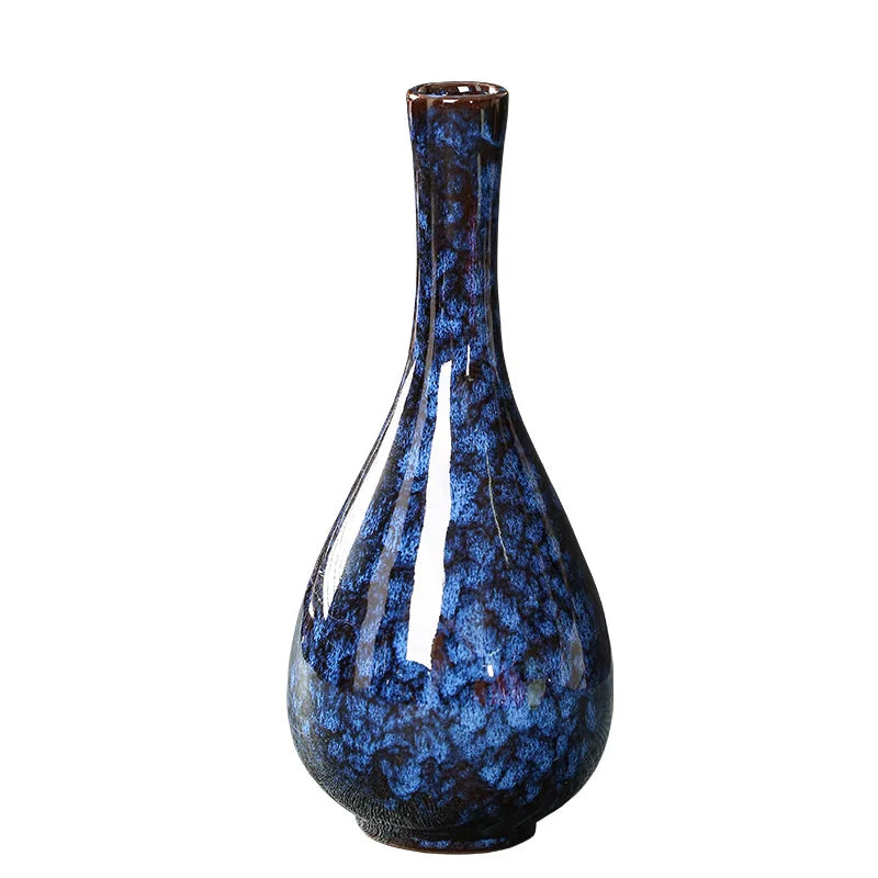 Glazed Ceramic Stem Vase - Purple