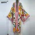 WINYI 2022 fashion Summer Women Cardigan Nature series elegant sexy Boho Maxi African Holiday kaftan Batwing Sleeve kimono