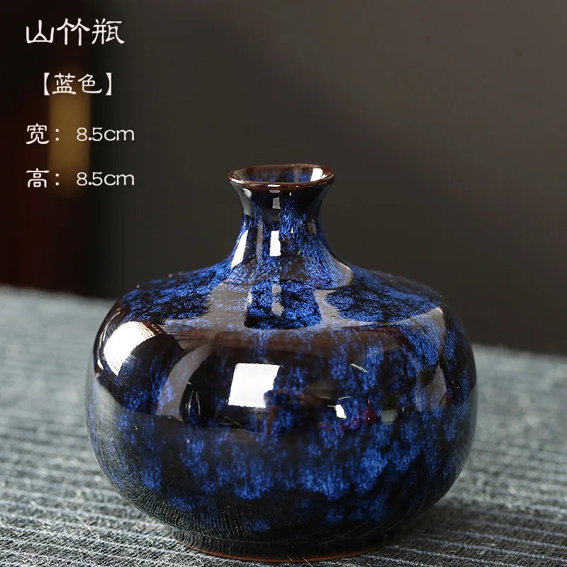 Glazed Ceramic Stem Vase - Purple