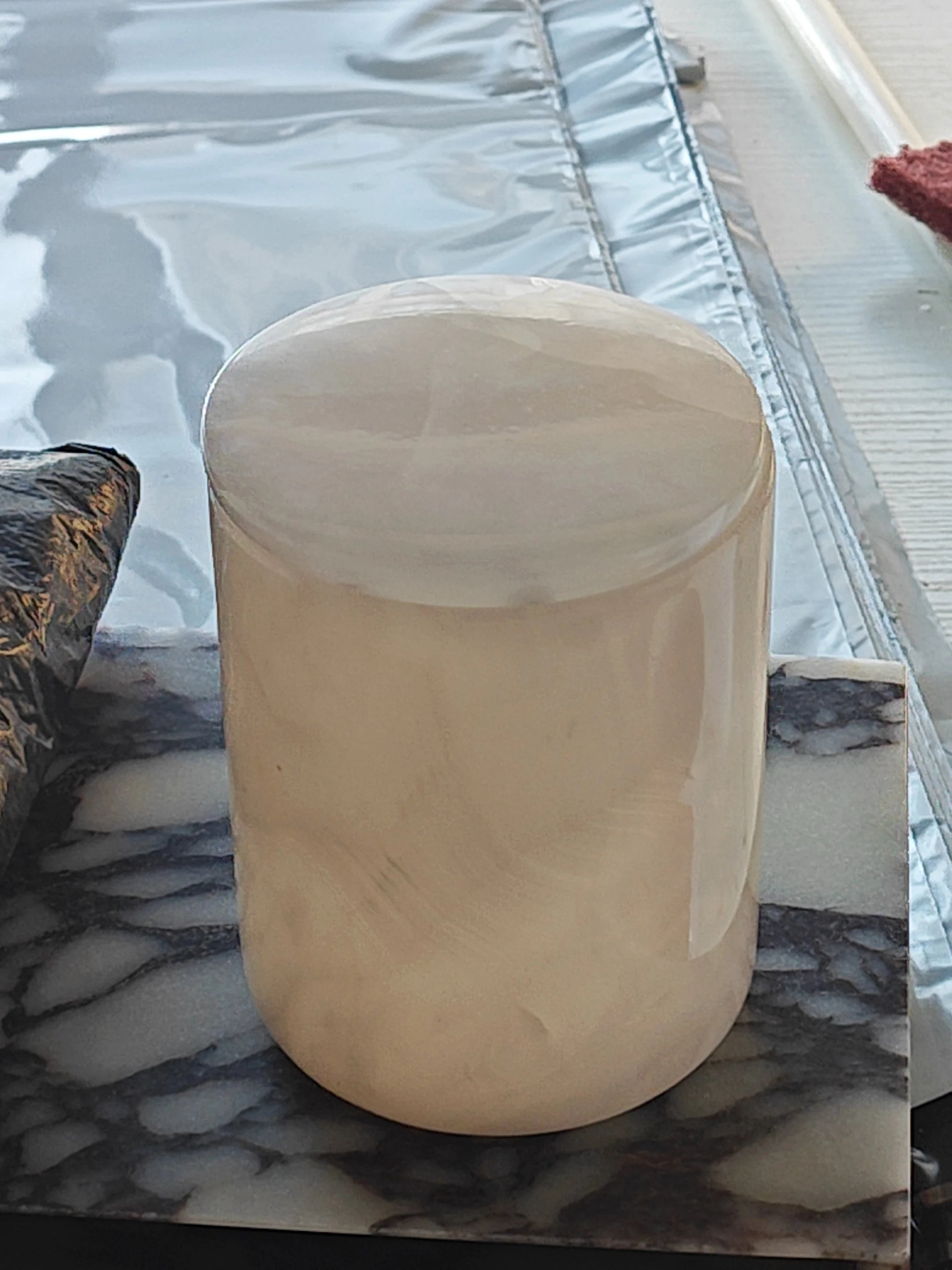 Stone Candle Jar Holder