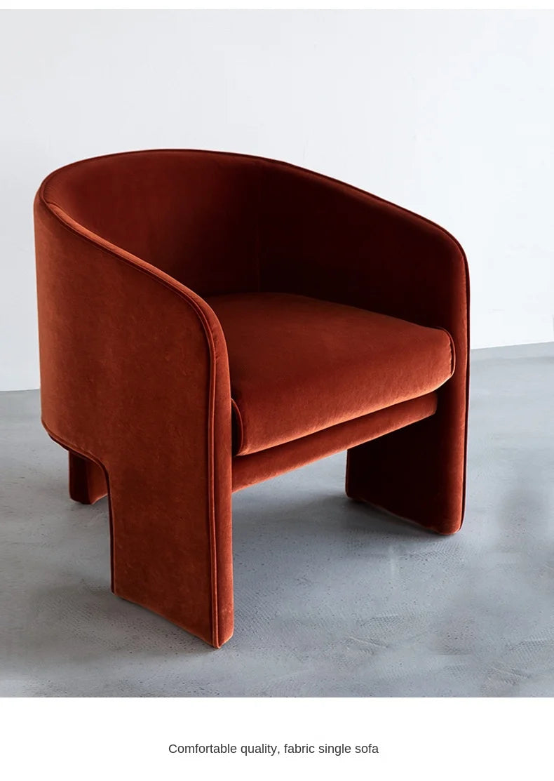 Burnt Orange Velvet Arm Chair
