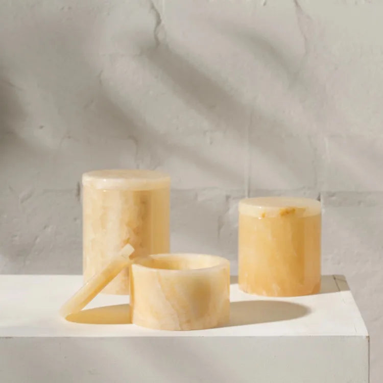 Stone Candle Jar Holder