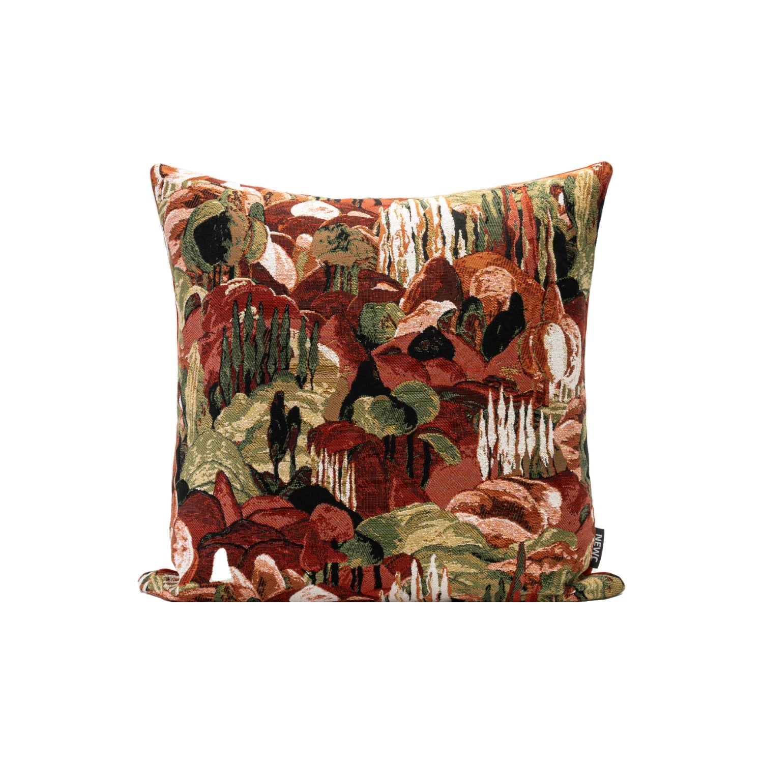 Abstract Burgundy Floral Cushion Cover