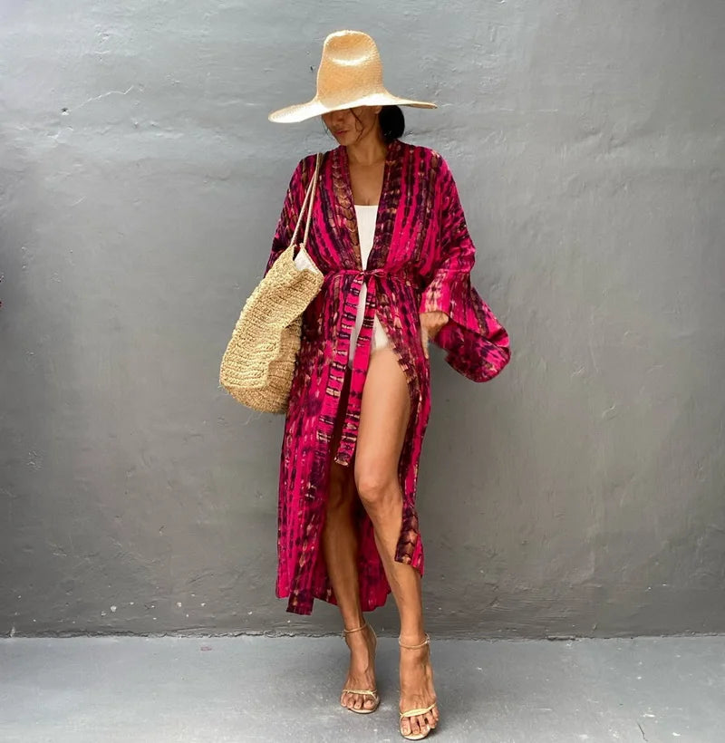 Para Praia 14 Colors Kimonos Bikini Cover Ups Beachwear Beach Robe Femme Long Dress Sarong Women Loose Cardigan Swimsuit Covers