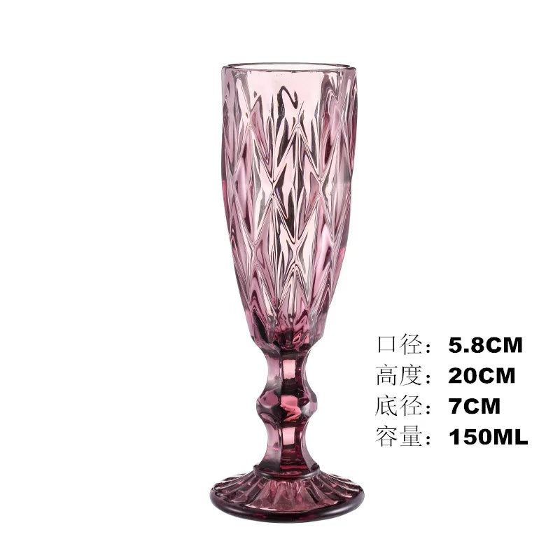 Vintage Embossed Champagne Glass