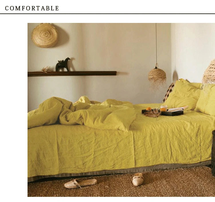 Natural Washed Linen Bed Sheets