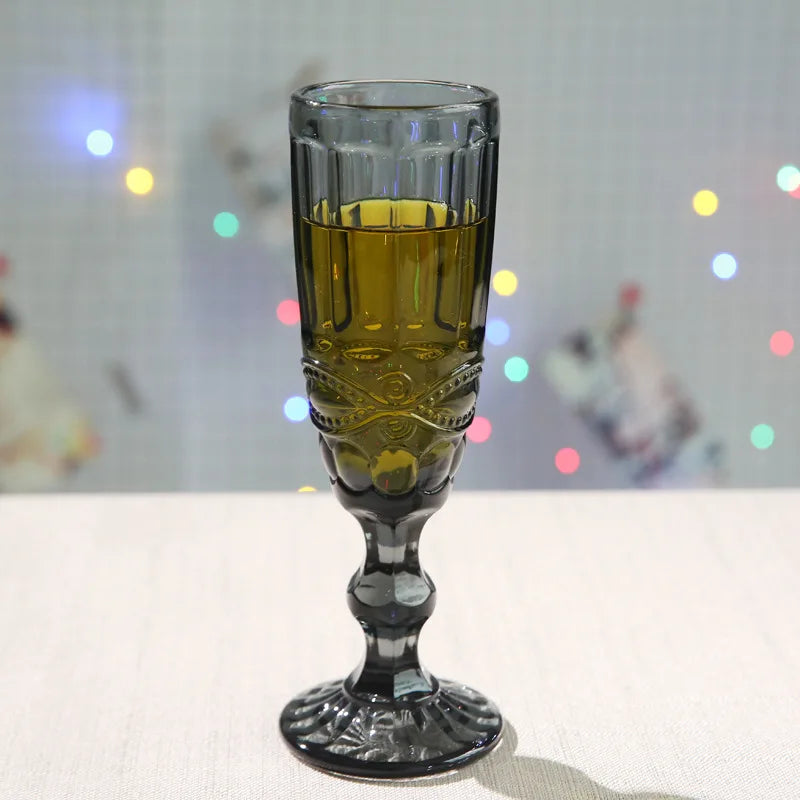 Vintage Embossed Champagne Glass