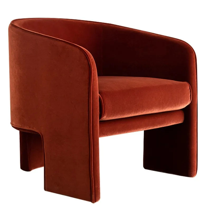 Burnt Orange Velvet Arm Chair