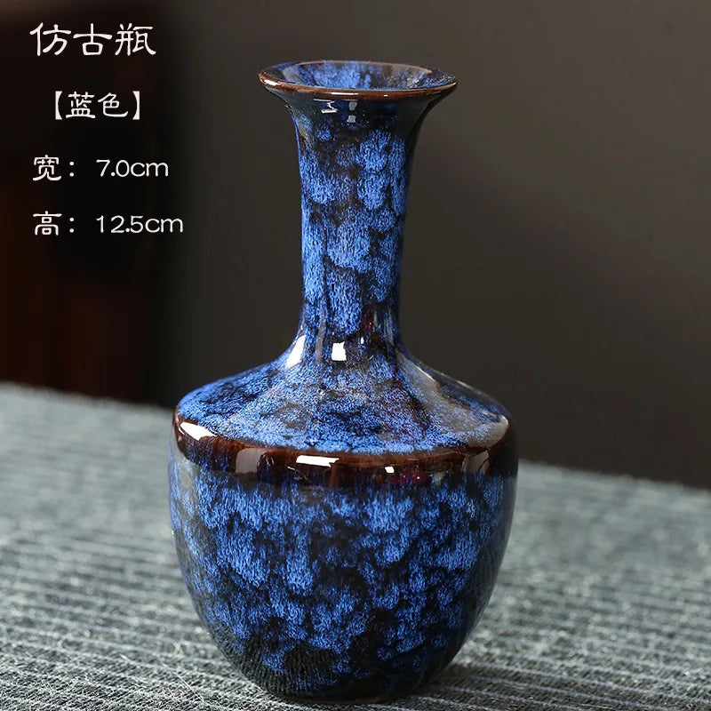 Glazed Ceramic Stem Vase - Purple