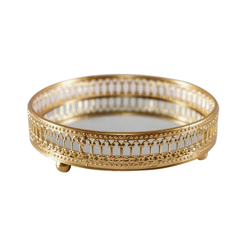 Gold Mirrored Earring Tray