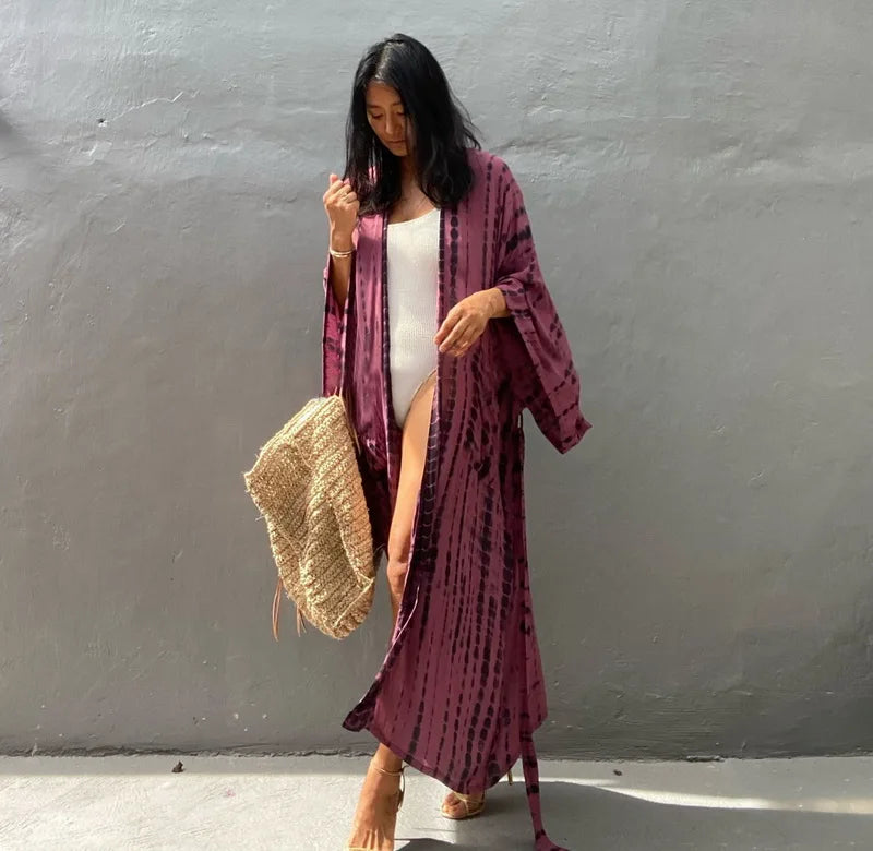 Para Praia 14 Colors Kimonos Bikini Cover Ups Beachwear Beach Robe Femme Long Dress Sarong Women Loose Cardigan Swimsuit Covers