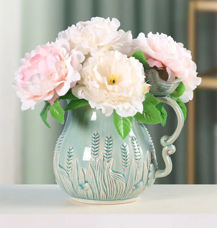 Vintage style Blue Ceramic Jug