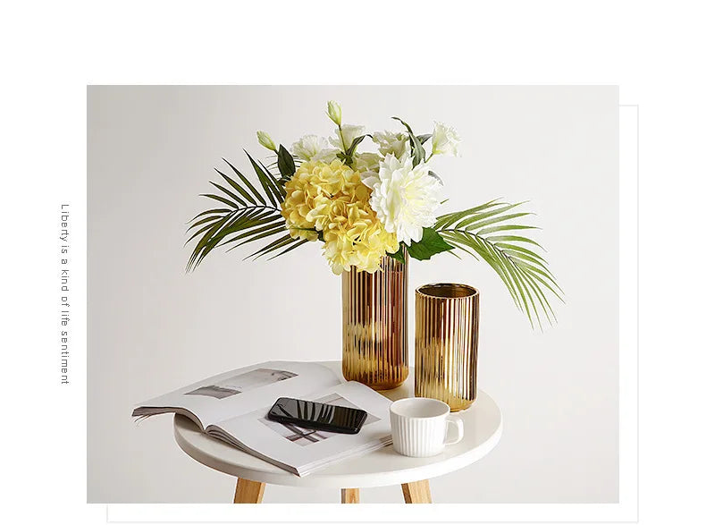 Old Hollywood Gold Vase