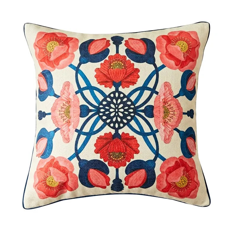 Bonatical Bloom Dusty Rose Velvet Patterned Cushion
