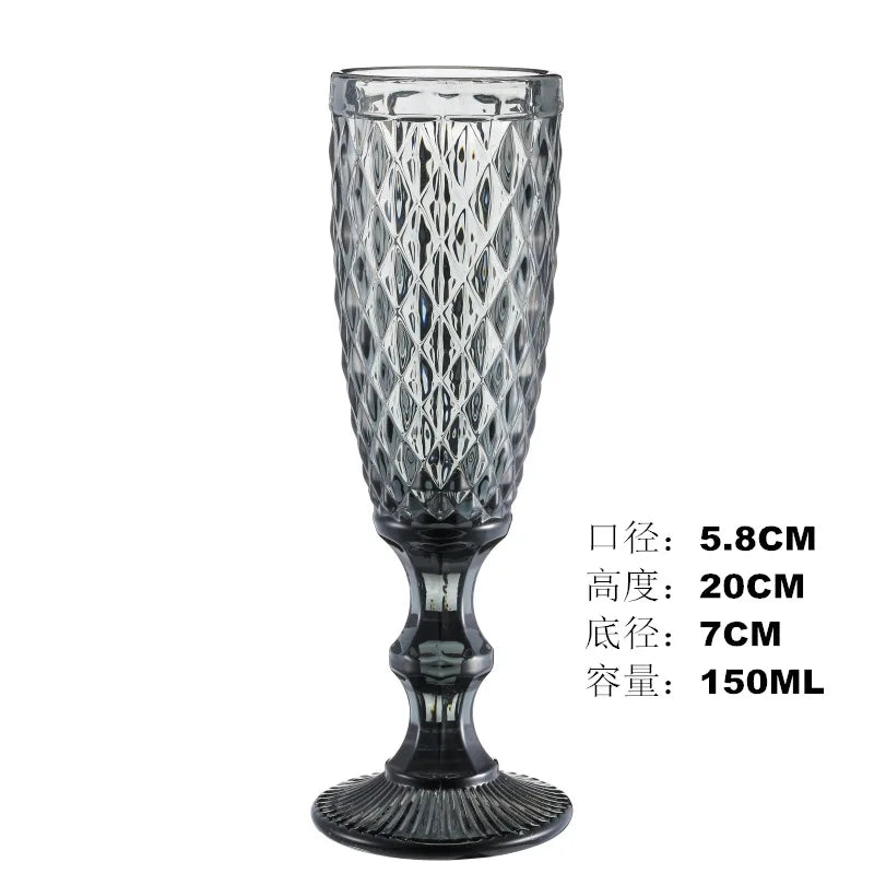 Vintage Embossed Champagne Glass
