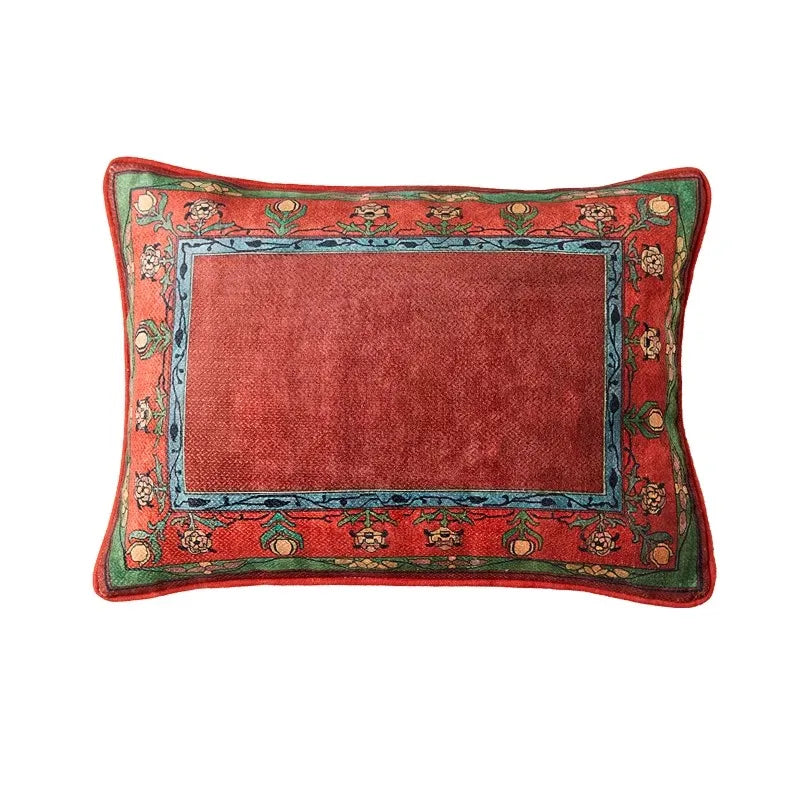 Bonatical Bloom Dusty Rose Velvet Patterned Cushion