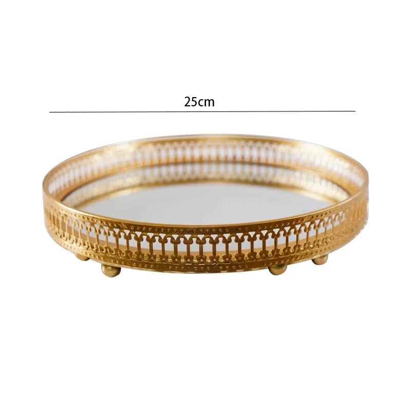 Gold Mirrored Earring Tray