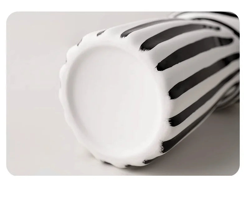 Artisan Black and White Striped Knot Vase