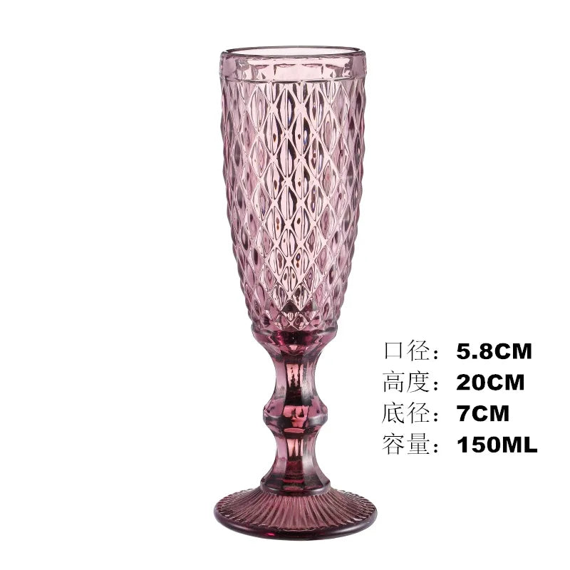 Vintage Embossed Champagne Glass