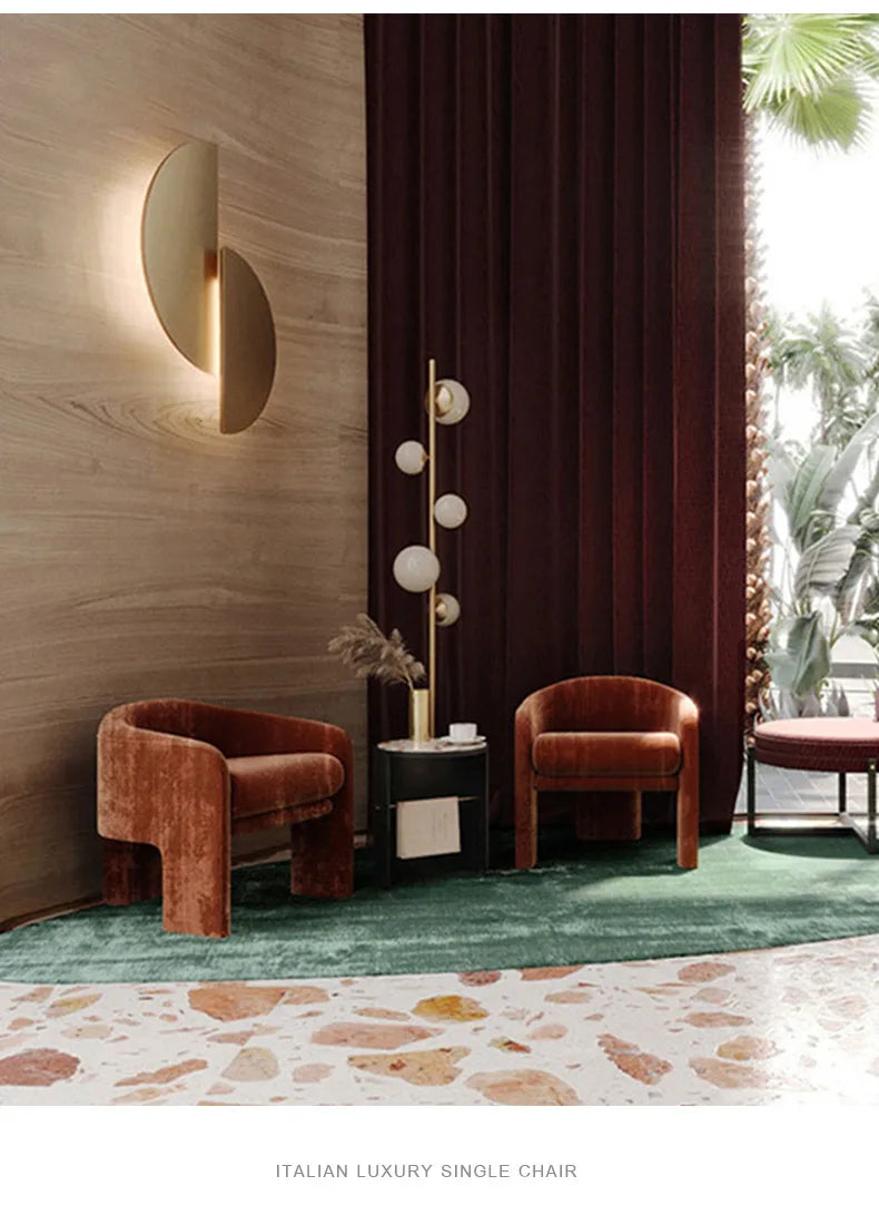 Burnt Orange Velvet Arm Chair