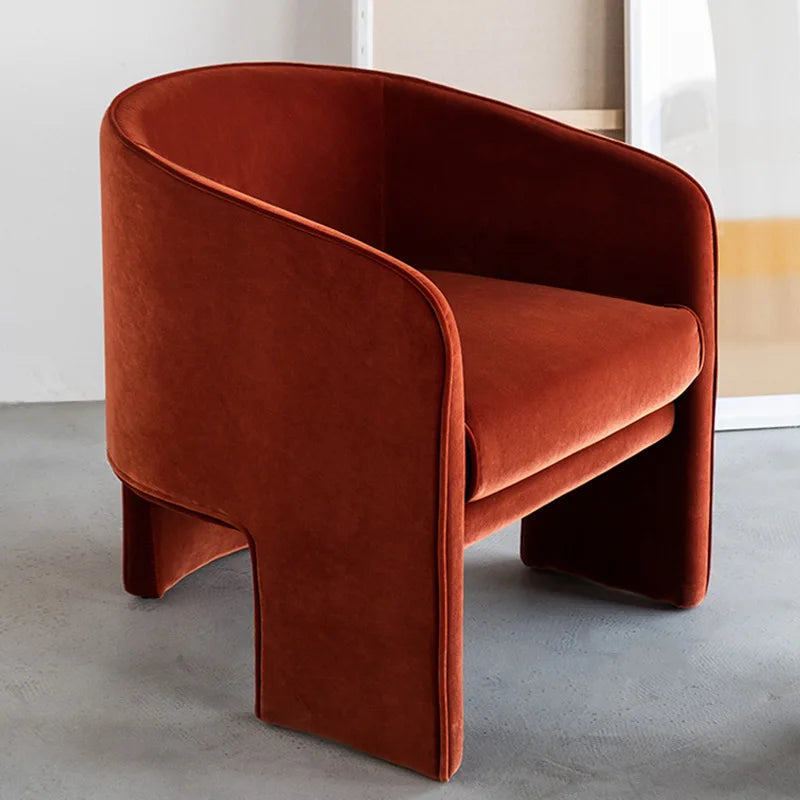 Burnt Orange Velvet Arm Chair