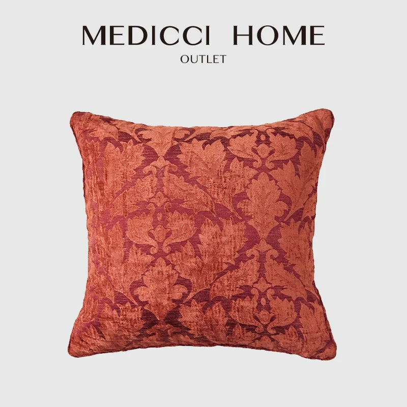 Bonatical Bloom Dusty Rose Velvet Patterned Cushion