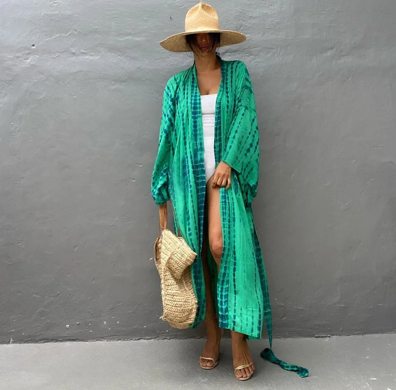 Para Praia 14 Colors Kimonos Bikini Cover Ups Beachwear Beach Robe Femme Long Dress Sarong Women Loose Cardigan Swimsuit Covers
