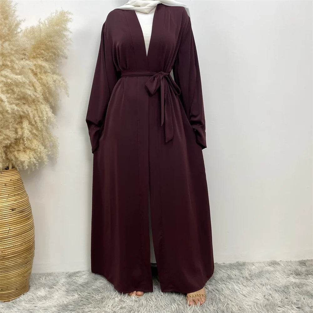 Muslim women hot sell Dubai Abaya Long headscarf dress with belt Islamic dress Abaya women's Abaya African dress