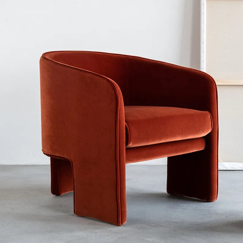 Burnt Orange Velvet Arm Chair