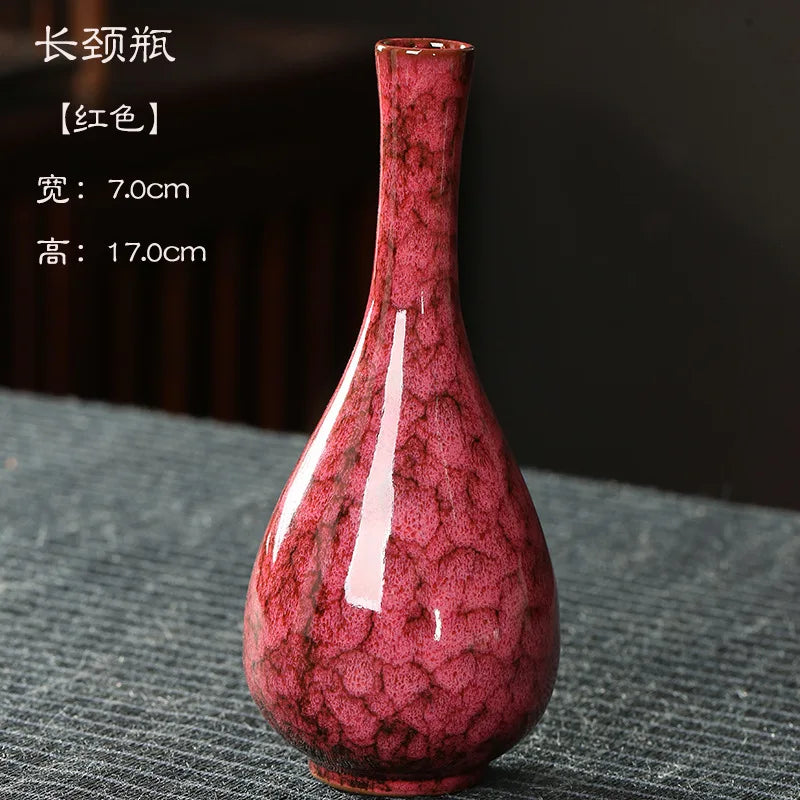 Glazed Ceramic Stem Vase - Purple
