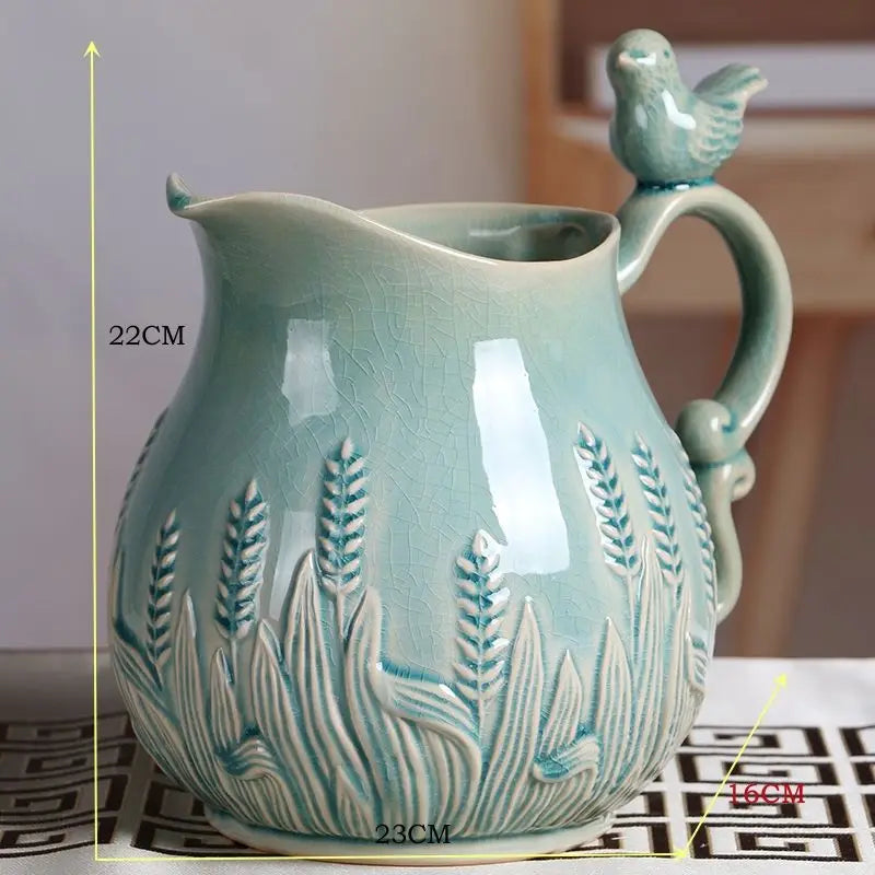 Vintage style Blue Ceramic Jug