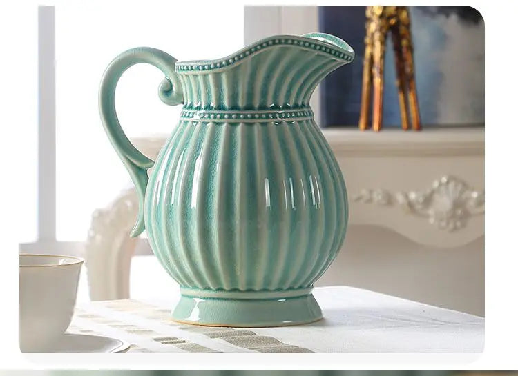 Vintage style Blue Ceramic Jug